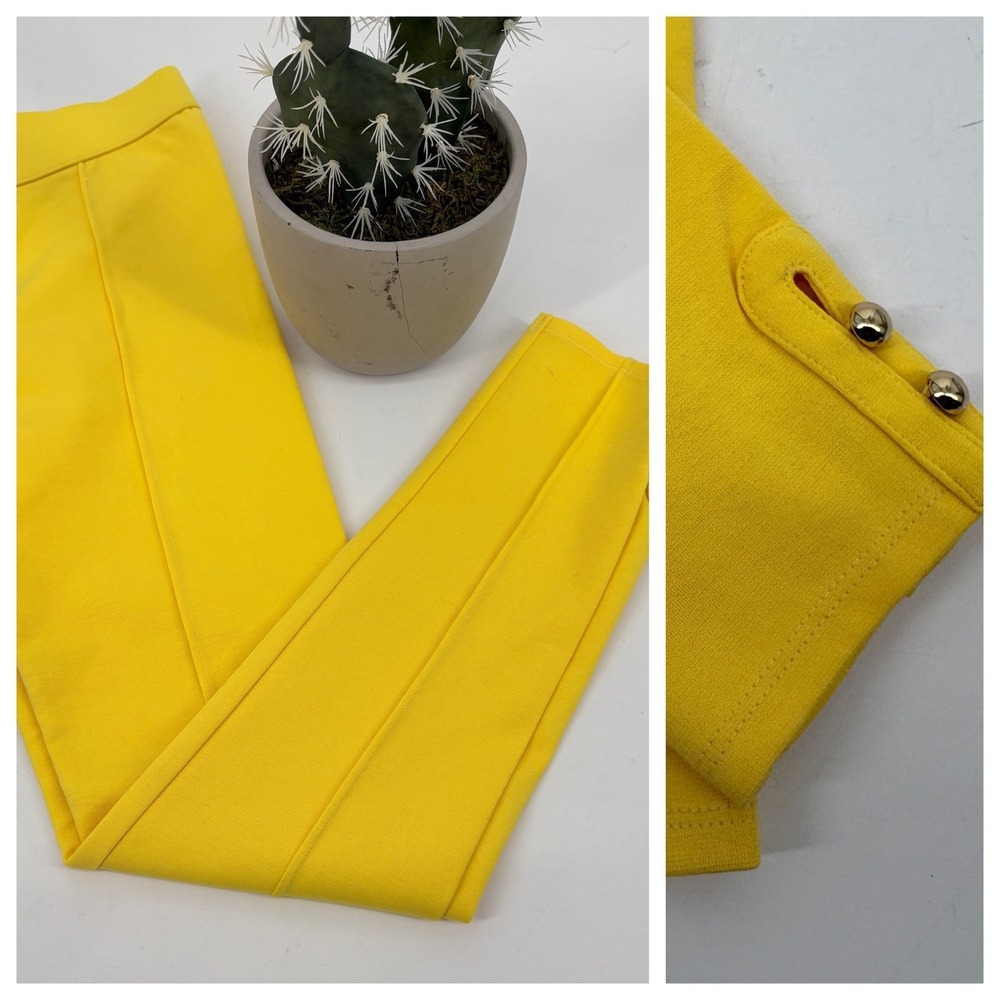 NWOT Janie & Jack Girls Button Cuff Ponte Pants Sunflower Yellow Size Girls 12